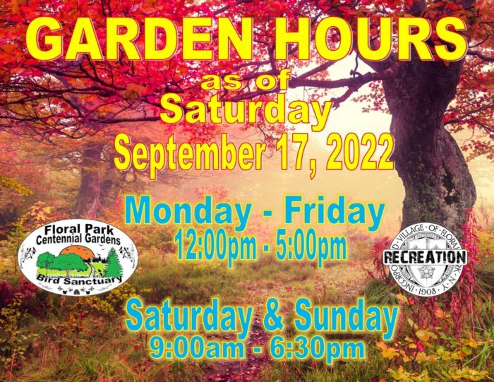 Centennial Gardens **New** Fall Hours (Weather Permitting)
