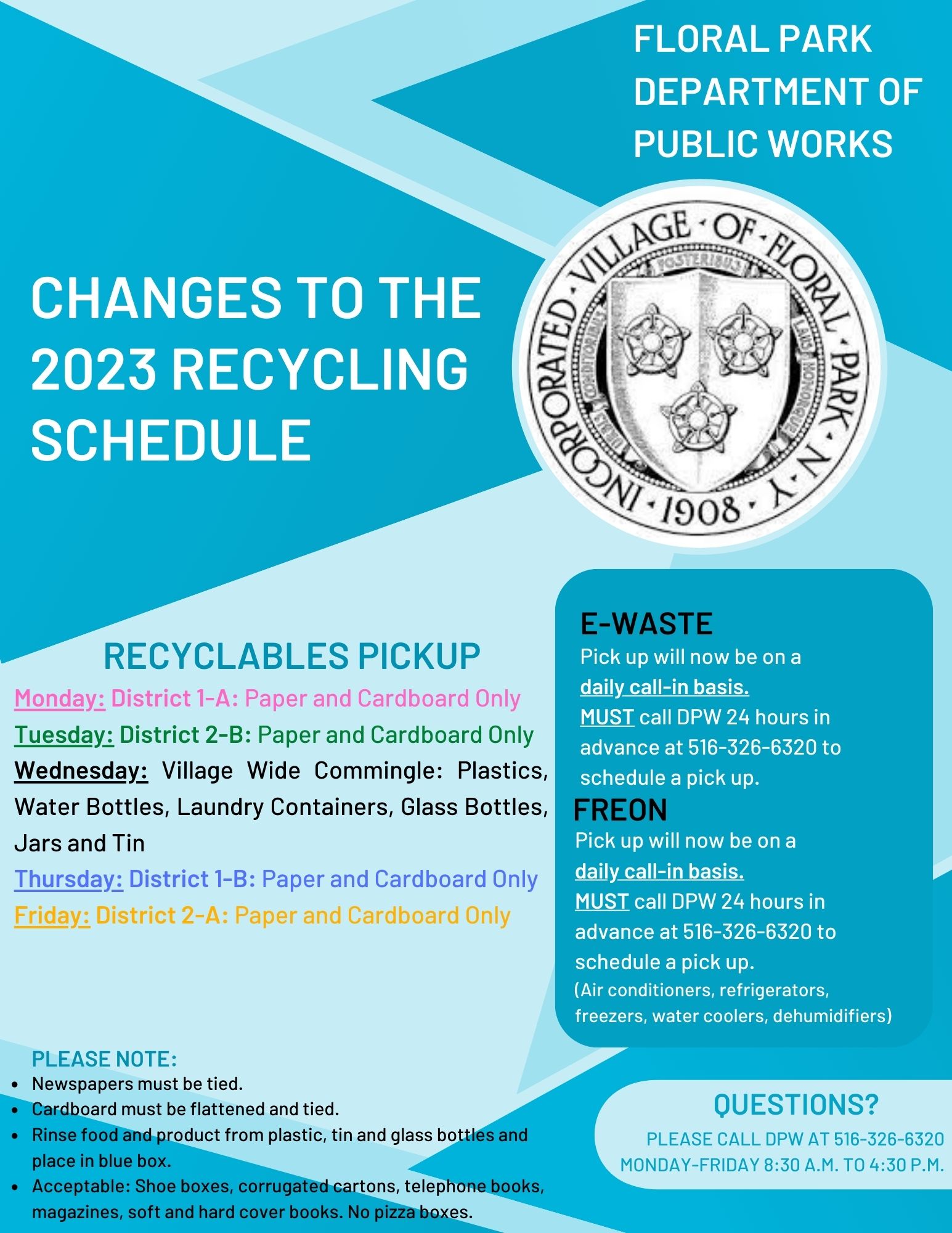 <strong>Changes to the 2023 Recycling Schedule</strong>