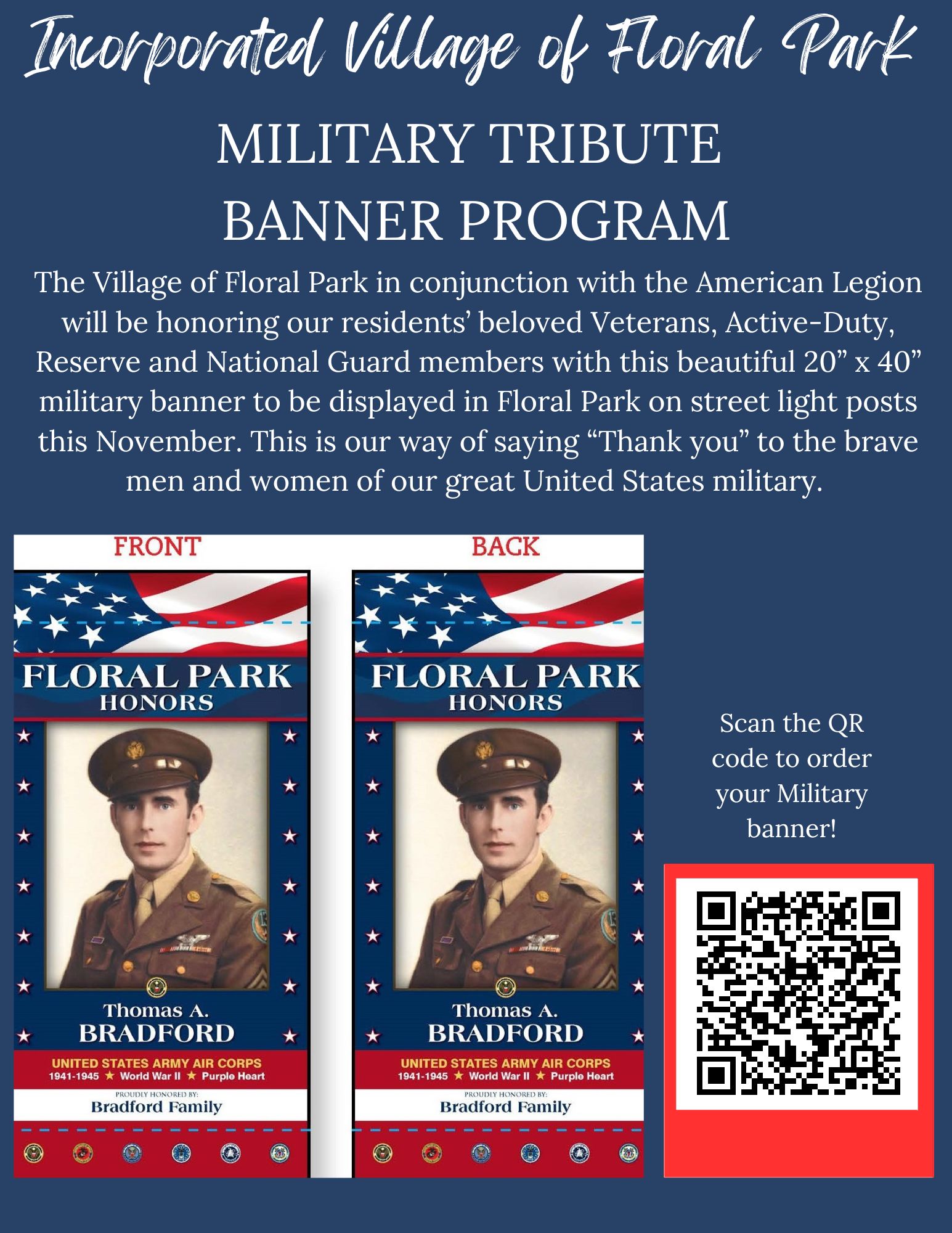 Floral Park Military Tribute Banner Program May - November 2024